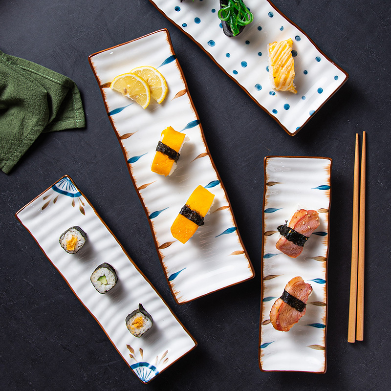 Title 2, Rectangular Ceramic Sushi Plate Tableware