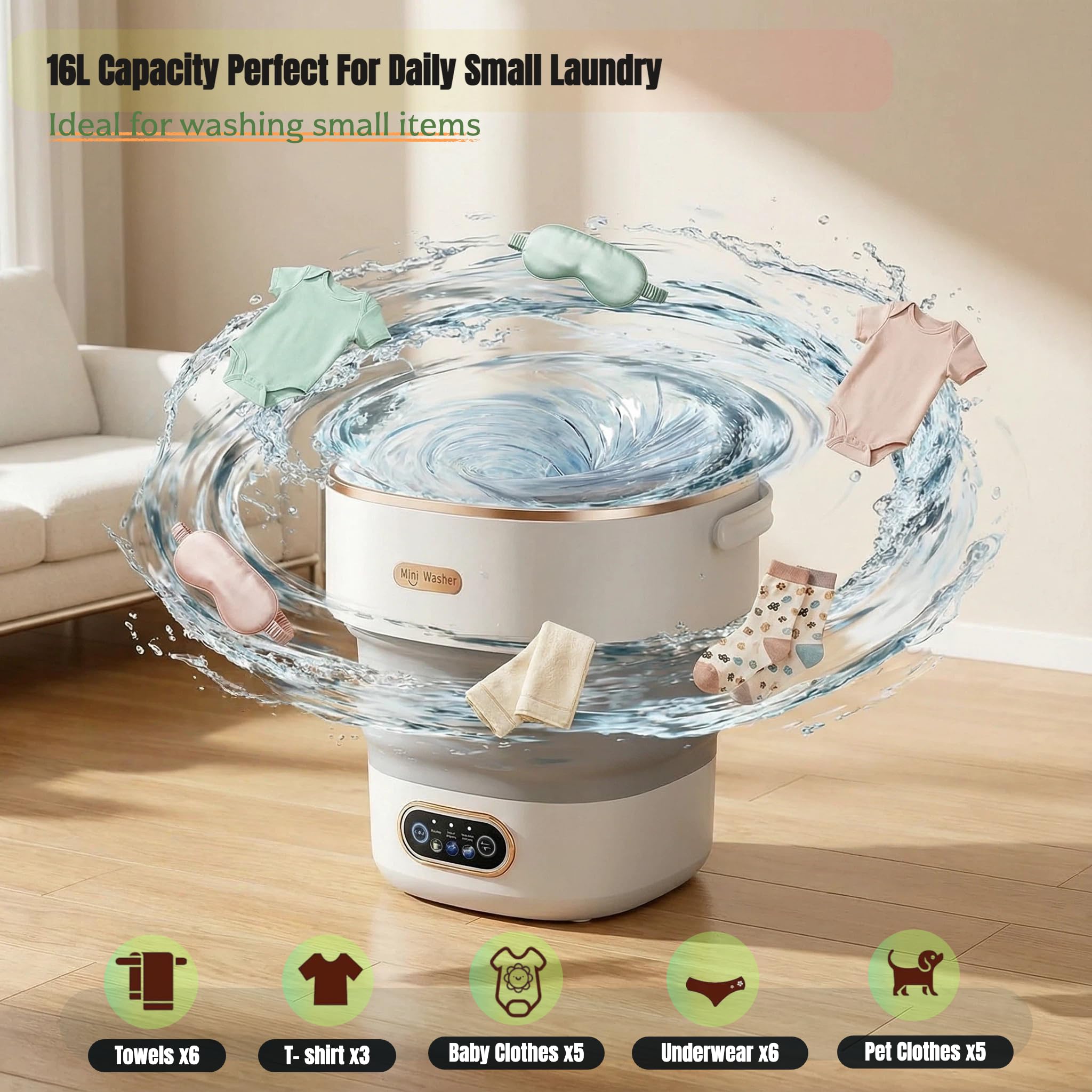 && Promotion Mini Portable Laundry Washer Machine Ideal For Dorm Home And Camping Can Foldable For Small Space