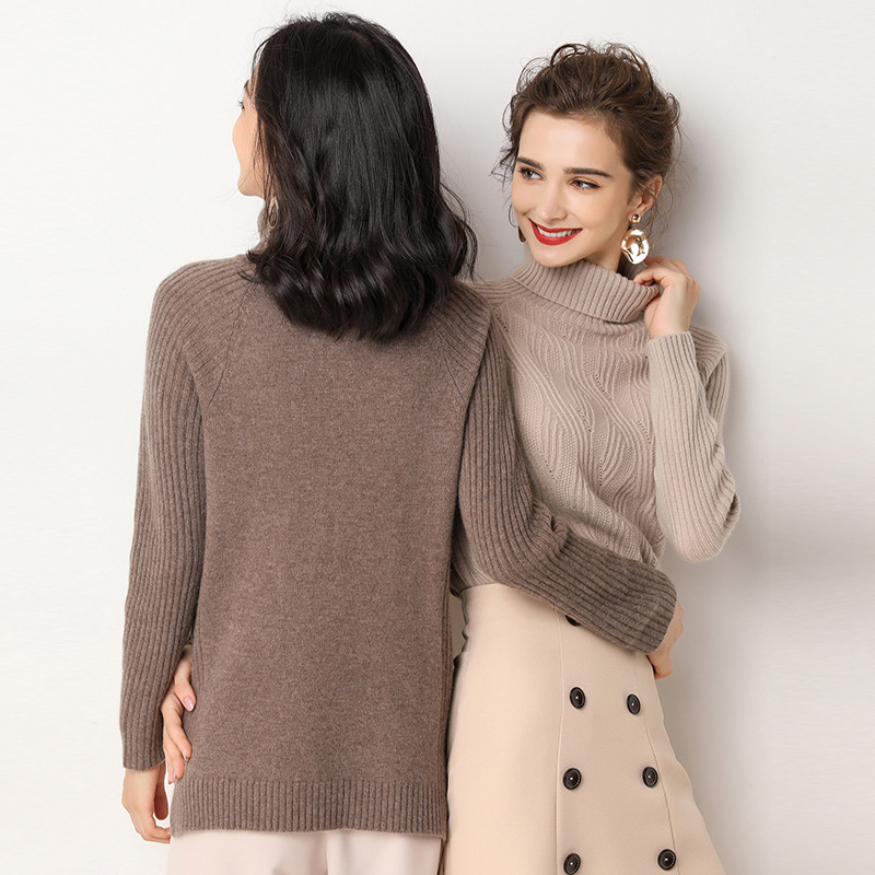 Loose Solid Color Split Pullover Wool Sweater