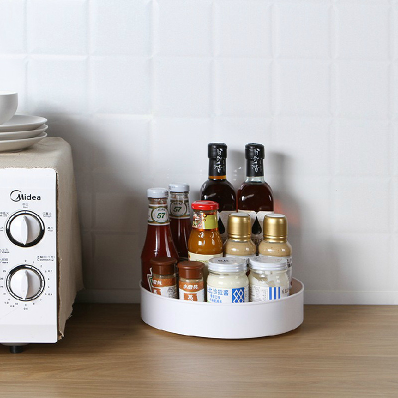 Rotating Seasoning Plate Storage Rack Kitchen Storage Gadget Desktop