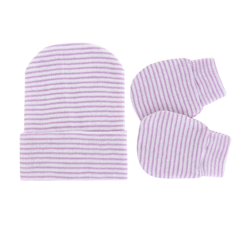 Knitted Yarn Newborn Hat Anti scratch Gloves 2 piece Set thumbnail 6