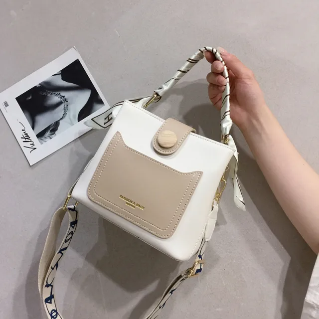 Small Bag Female Bag New Ins Messenger Bag Tide Hit Color Khaki - Shop at LoveMi