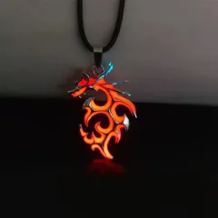 Luminous Flame Dragon Necklace Student Glowing - Red - View 1
