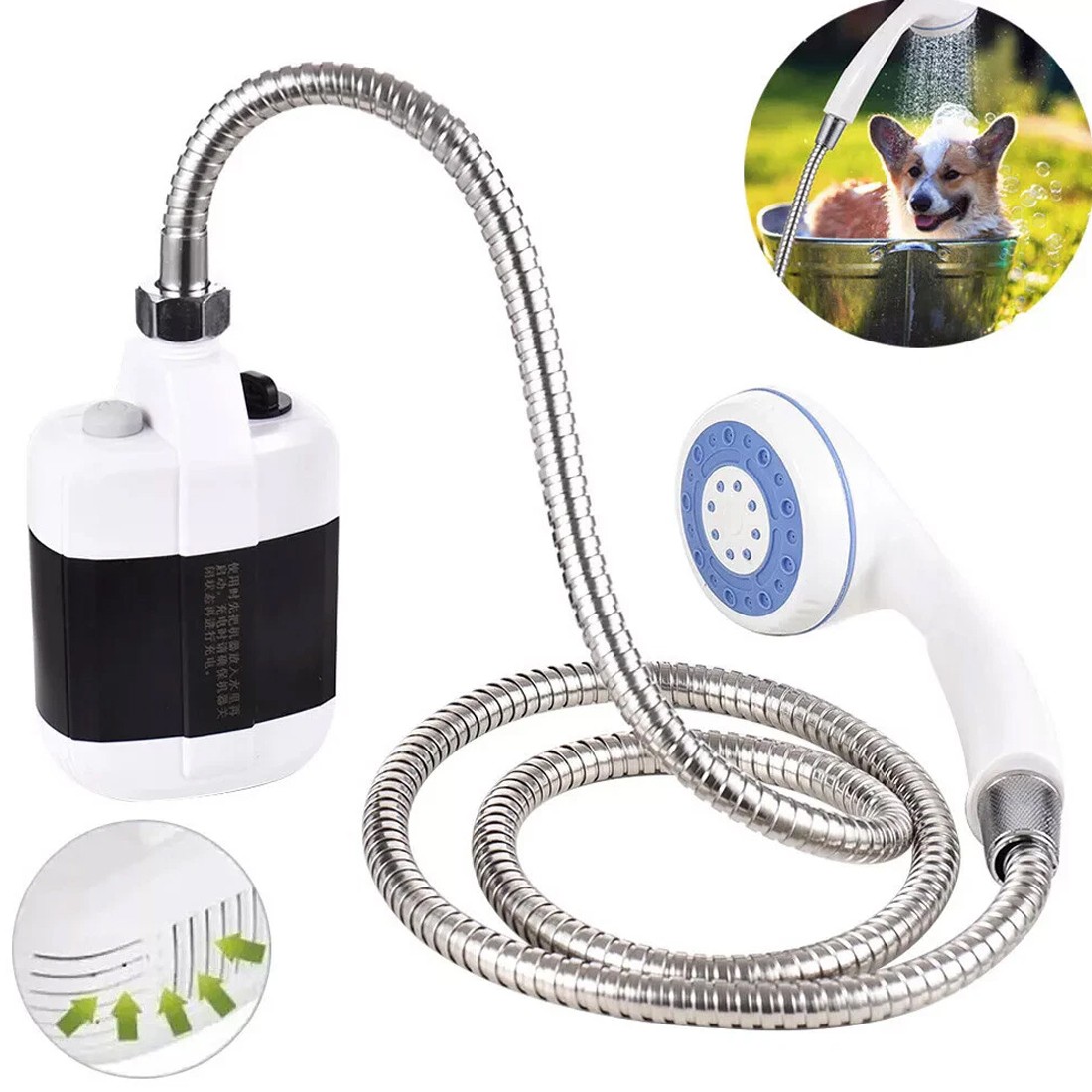 Portable Camping Shower USB Rechargeable Electric Shower For Garden Outdoor