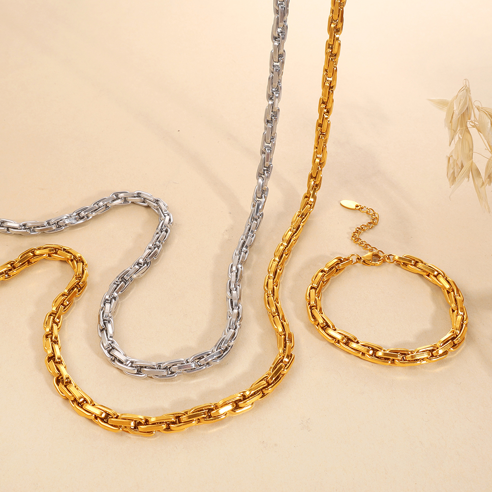 moodne hip-hop stiilis paks ahel käevõru ja kaelakee komplekt