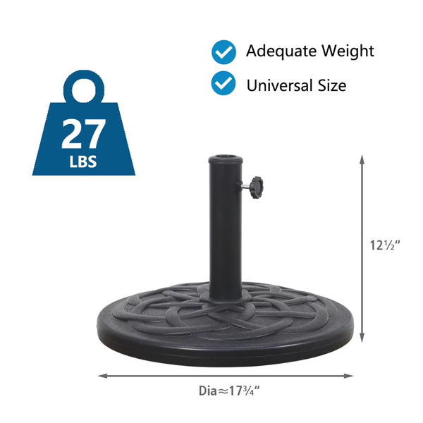 Garden Patio Umbrella Base, Outdoor Market Umbrella Stand, Backyard Umbrella Weight In Black 27lbs  Shipment From Walmart — foto 6