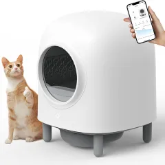 Fully Automatic Smart Cat Toilet Shovel Feces Fully Enclosed Deodorant Cat Litter Box - White - View 1