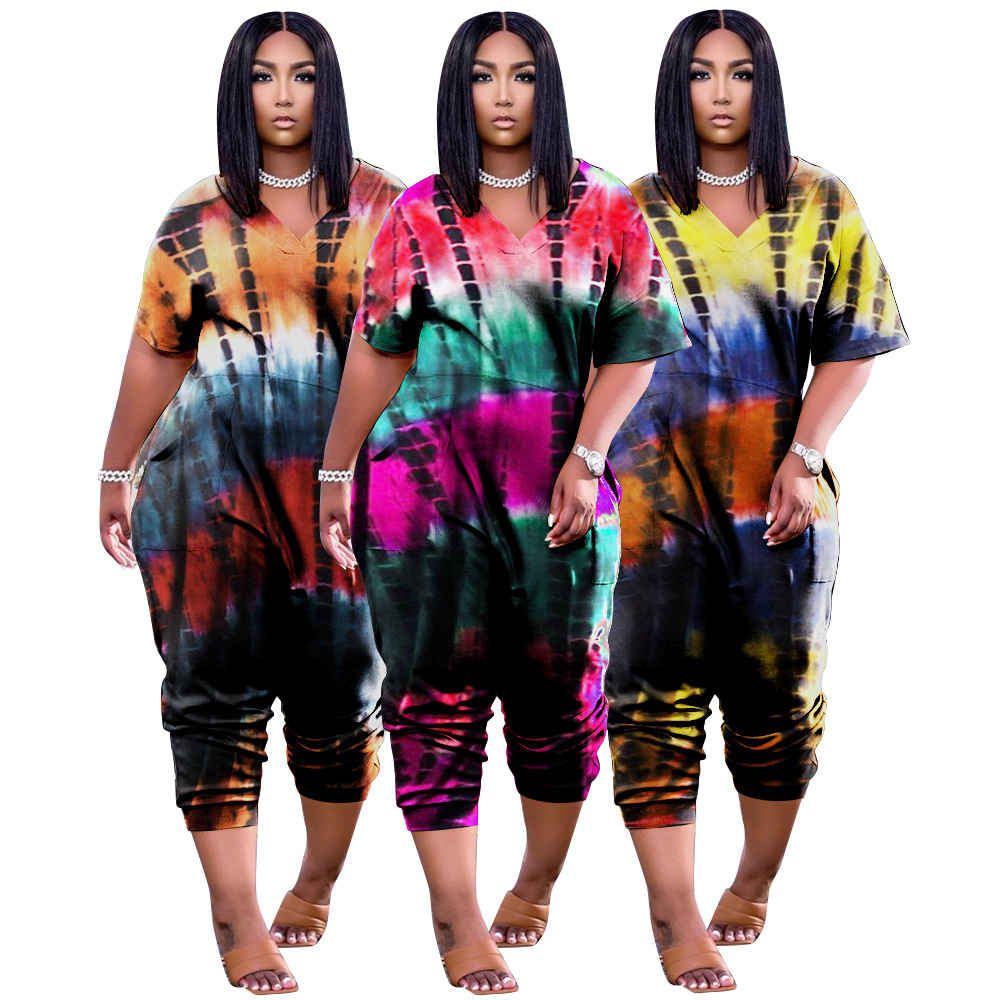 Targeted Print Loose Size Jumpsuit Women - Image 5