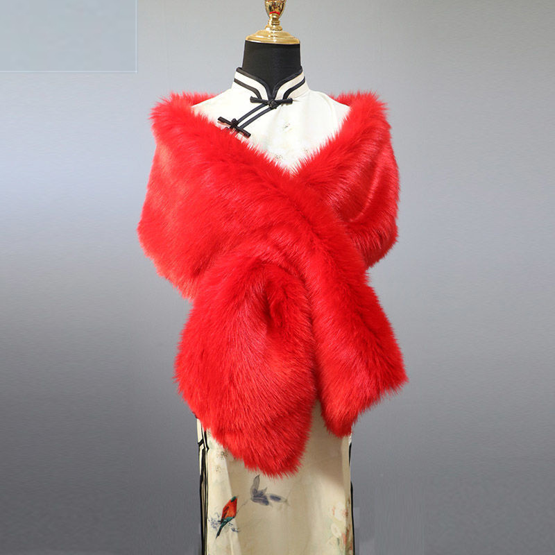 Red super soft broad cape