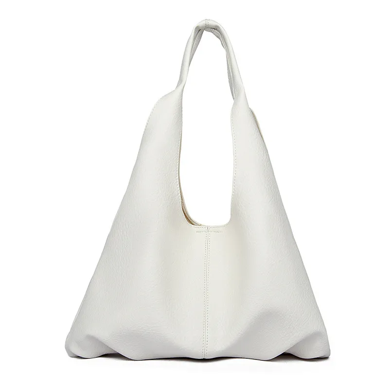Ins Design Underarm Bags Fashion Solid Color Large Capacity Simple Shoulder Bag For Women Party Bags - White