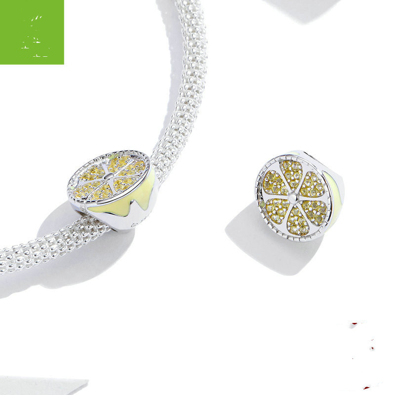 Title 4, Sterling Silver Lemon Beaded Creative Fruit Dr...