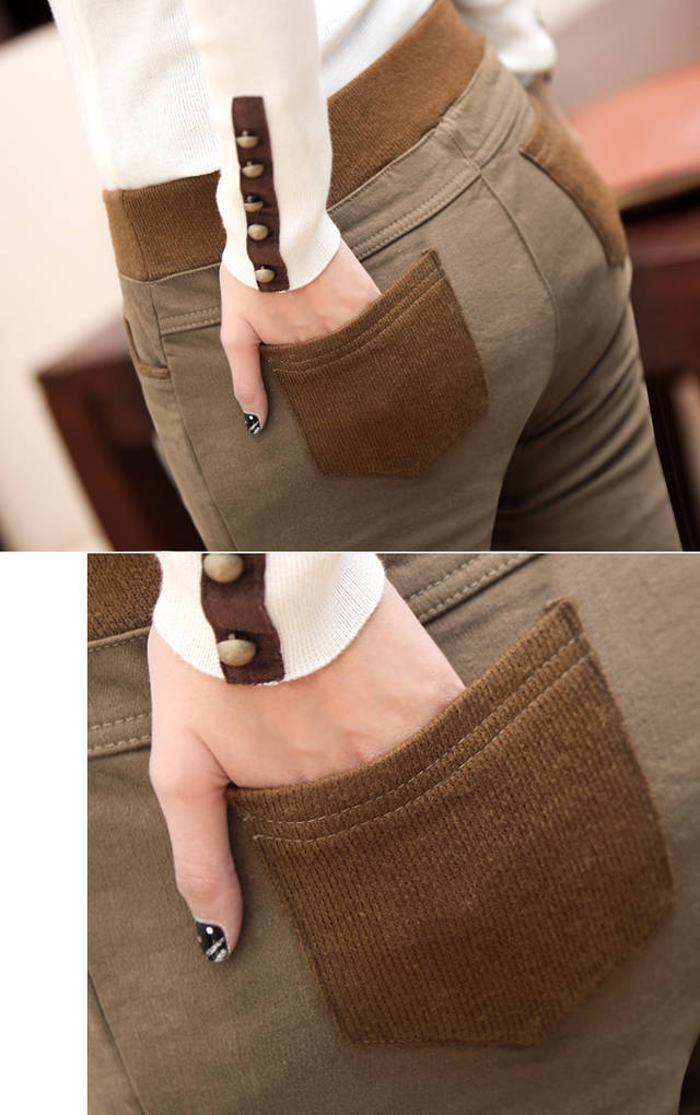 Thicken Velvet Leggings Korean Style Slim Trousers