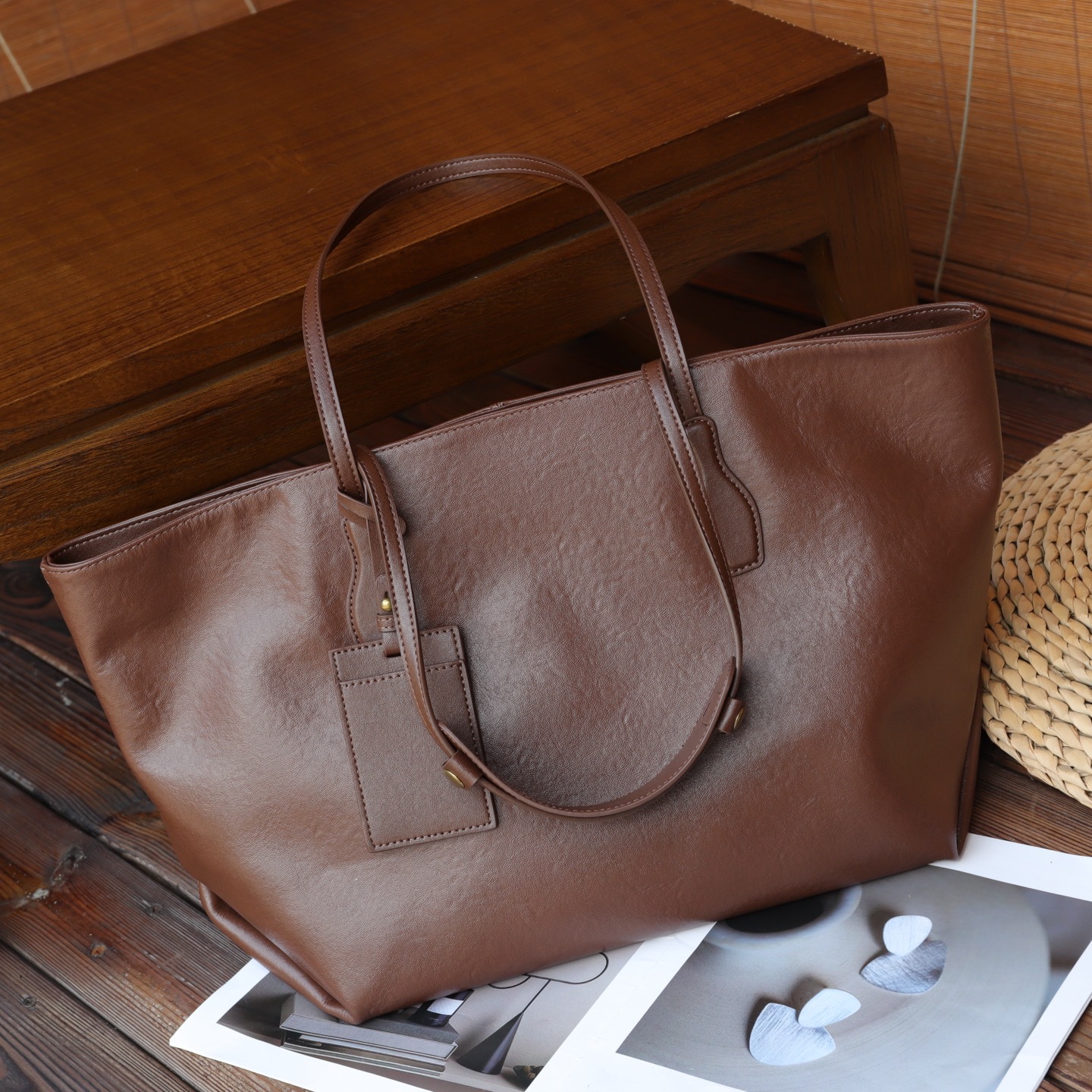 Foreign Trade Export Top-grain Leather Underarm Bag, Fashionable And Versatile, Simple Tote With Large Capacity And Single Shoulder Strap 2