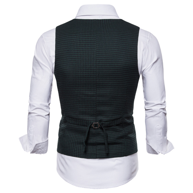 Title 2, Houndstooth herenmode casual vest, slim fit, sa...