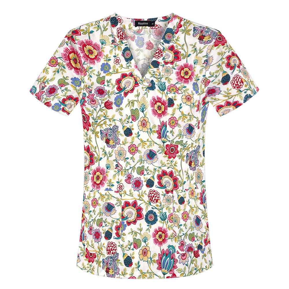 Short Sleeve V-Neck Dental Hand Wash