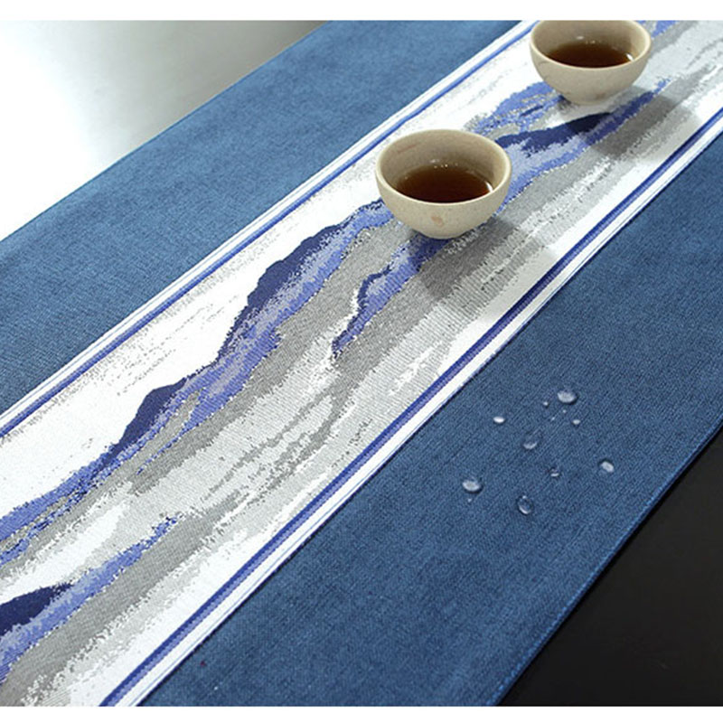 Title 6, Chinese Style Table Runner Solid Linen Cotton C...