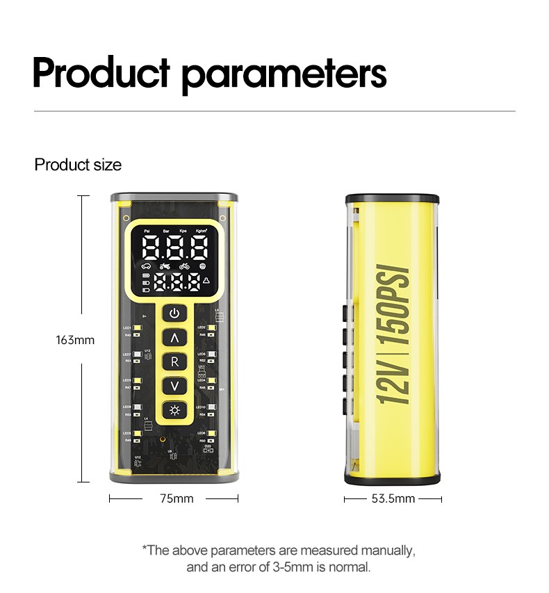 Car Tyre Inflator Cordless Digital Rechargeable Tire Air Compressor Pump Tool — image 12