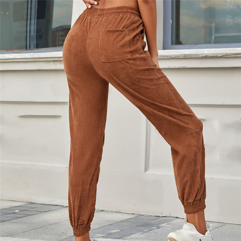 Title 6, Fashion All Match Casual Corduroy High Waist Tr...