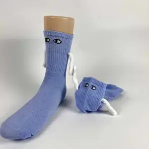 Mid Tube Black and White Couple Matching Holding Socks