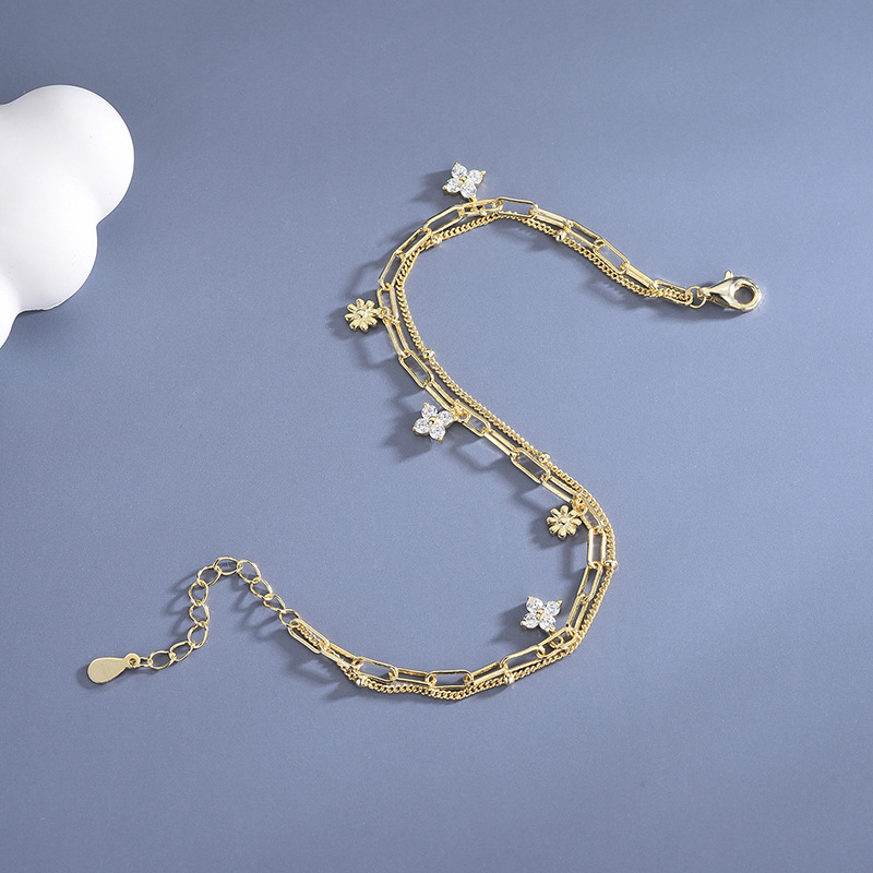 Women's Sterling Silver Four-leaf Clover Bracelet