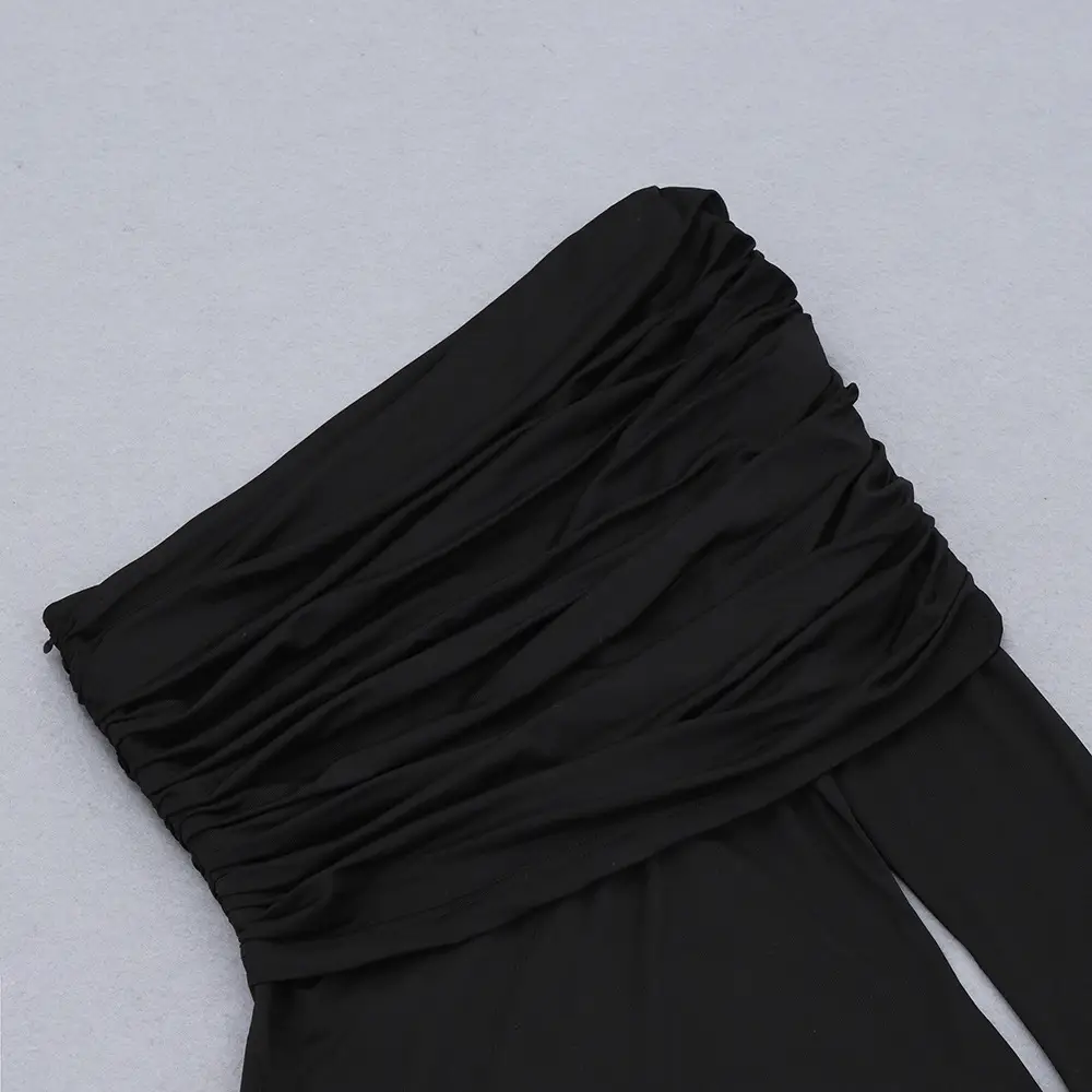 Women's Slanted Shoulder Pleated Hepburn Dress