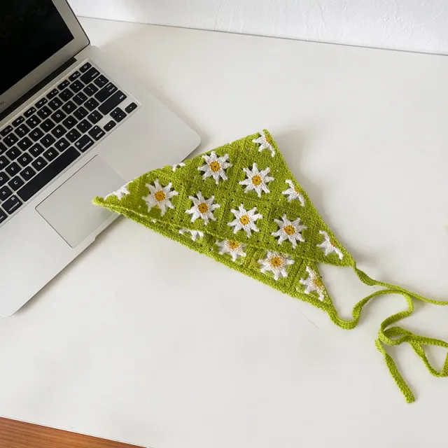 Little Daisy Flower Thread Cut Out Travel Art Headband Grass Green - Shop at LoveMi