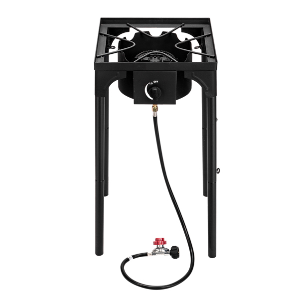 Outdoor Camp Stove High Pressure Propane Gas Cooker Portable Cast Iron Patio Cooking Burner Single Burner 75000-BTU — foto 6