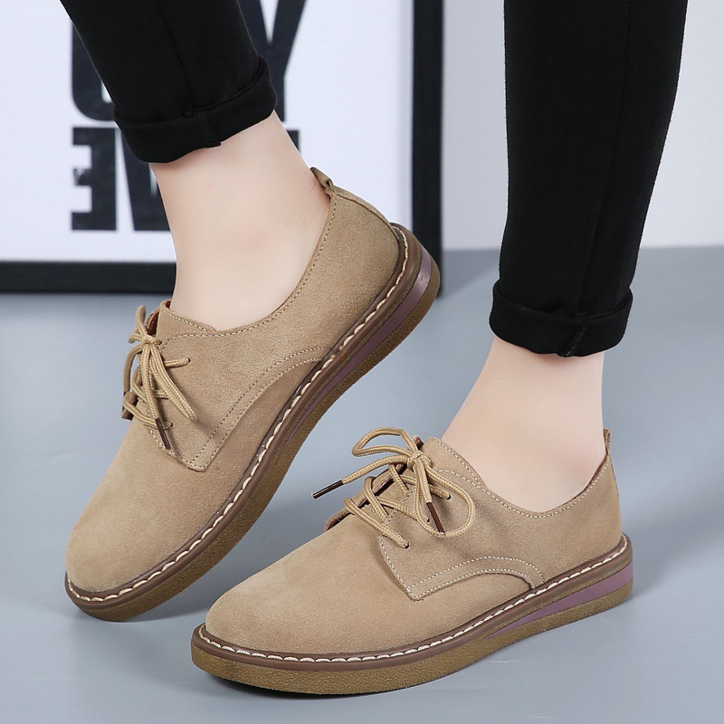 Title 5, Flat-bottomed casual shoes British small leathe...