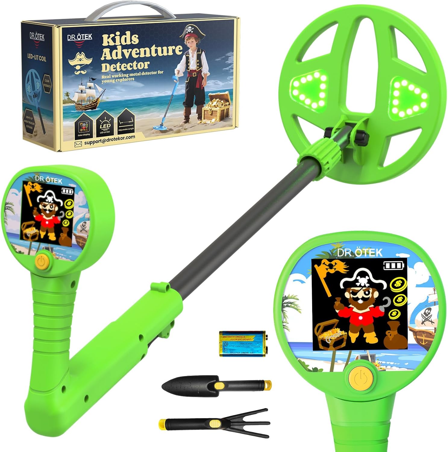 Innovative Colorful LCD Metal Detector For Kids 6.7-inch LED-Illuminated Coil, Lightweight & Adjustable, Safe Rubber Grip The Ideal Gift For Boys And Girls