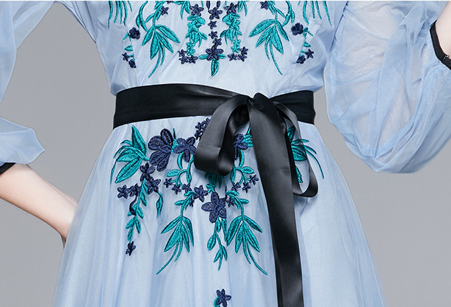 Mesh Embroidered Midi Dress, picture 7 of 8