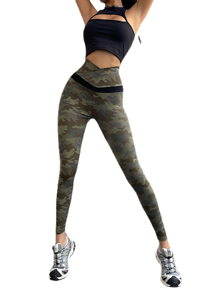 Title 4, Pantalon de fitness taille haute camouflage sty...