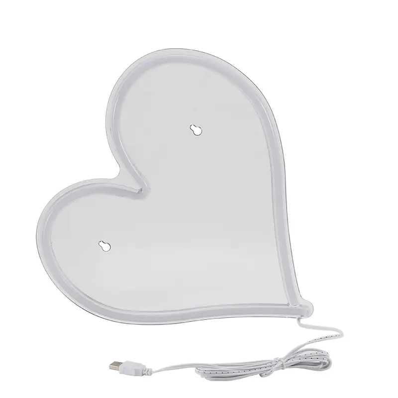 Love Heart Neon Acrylic Transparent Back Molding