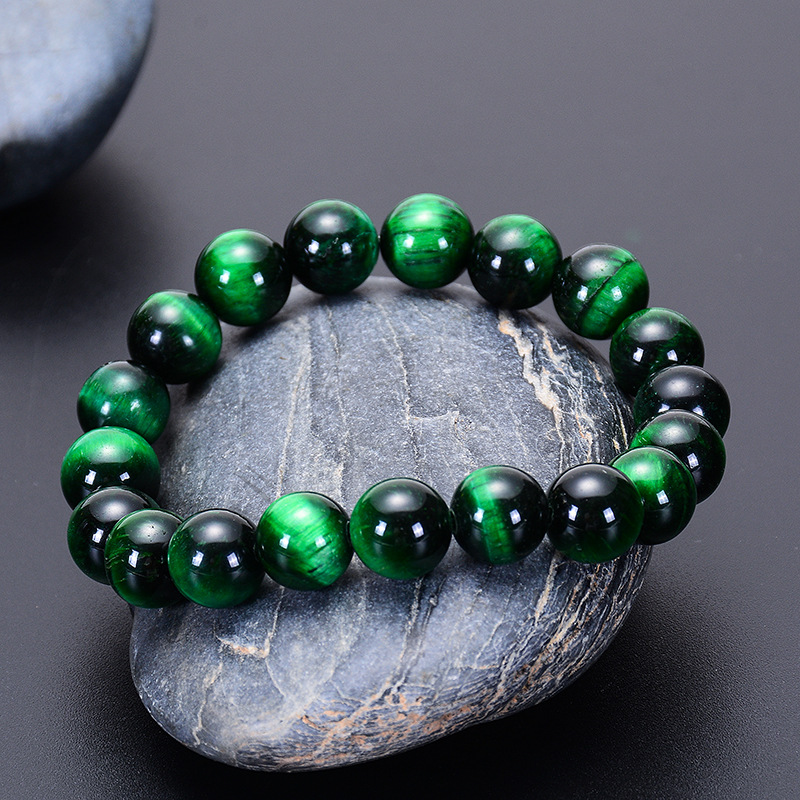 Natural Green Tiger Eye Stone Bracelet Handmade Beaded