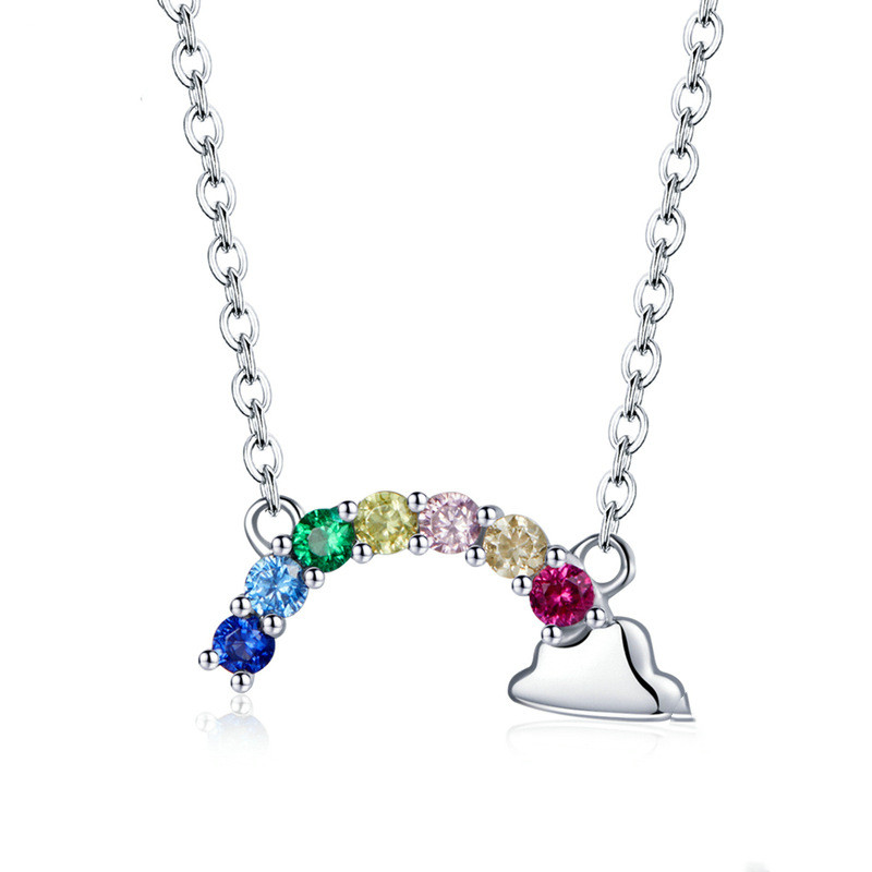 Colorful Zircon Lucky Rainbow Necklace Fashion