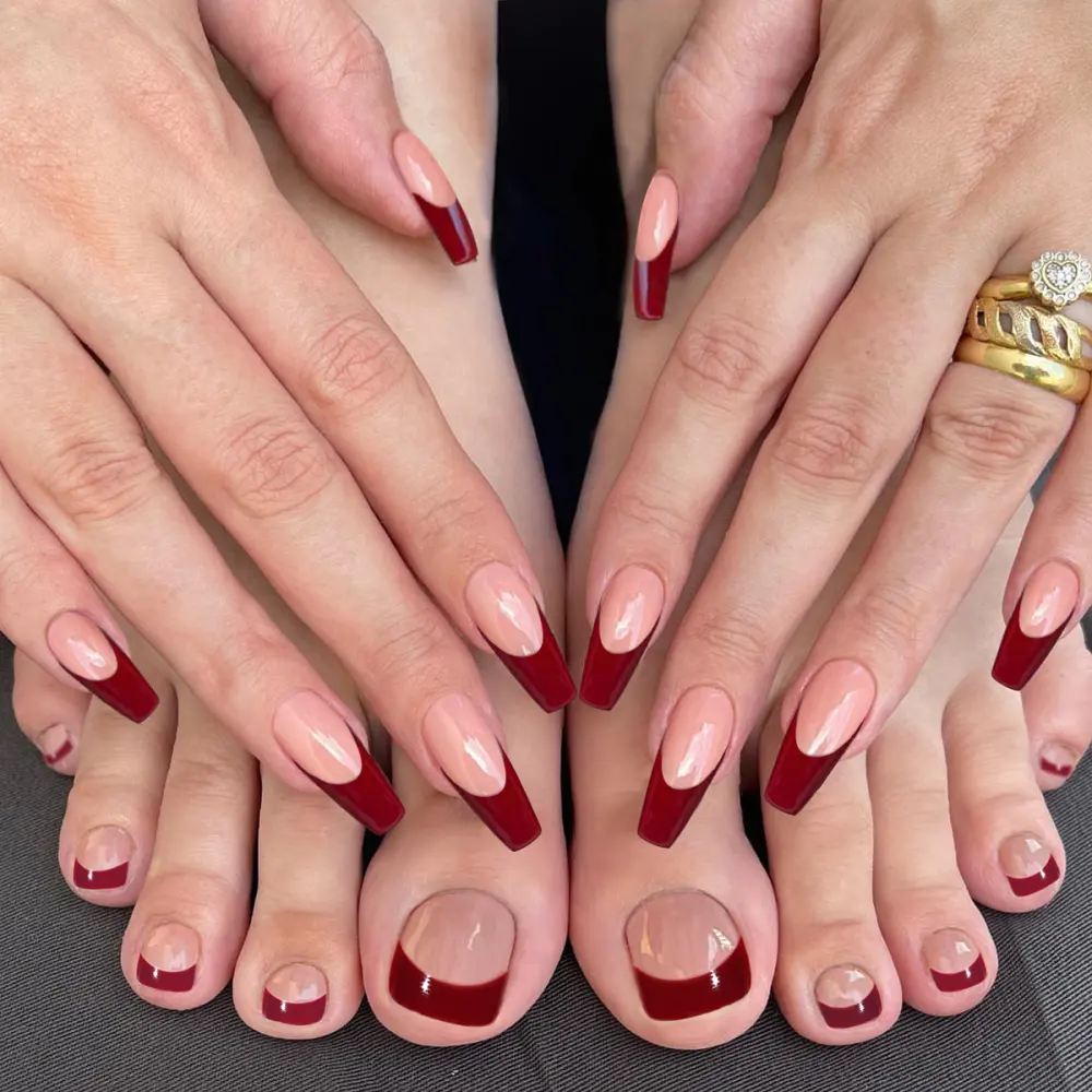 Nail Dressing Bright Red Hand and Foot Patch Set
