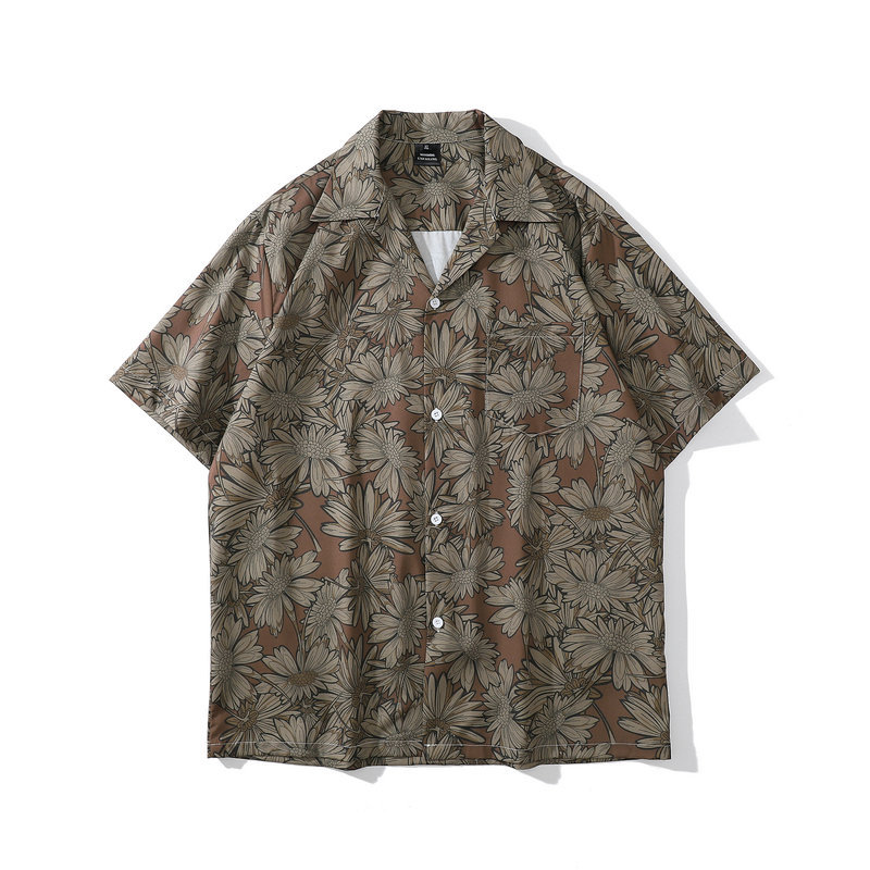 Title 4, Camisa masculina vintage com estampa floral com...