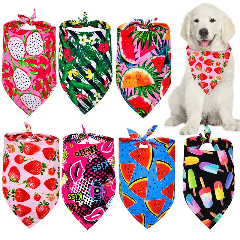 Pet Triangle Drool Towel Summer Fruit for Dogs