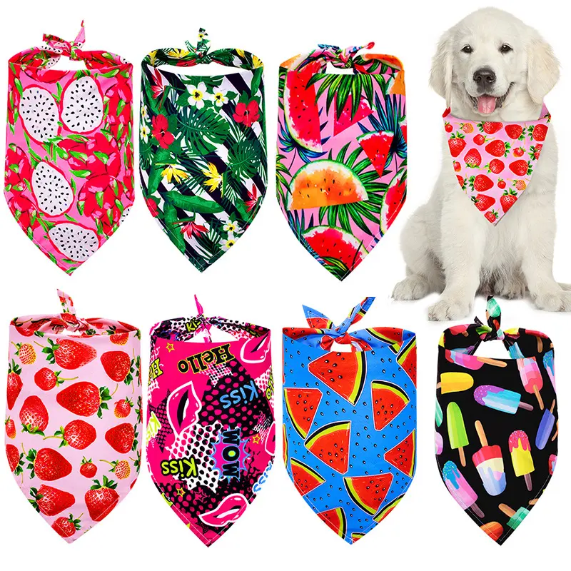 Pet Triangle Drool Towel Summer Fruit
