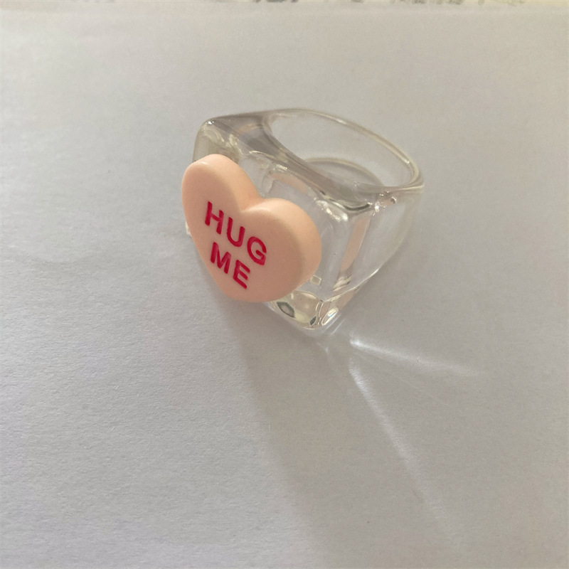 Title 5, Acrylic DIY Geometric Shape Girl Resin Ring, cr...