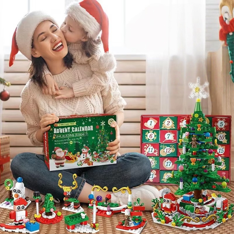 24pcs Advent Calendar 2026 Christmas Tree Building Set