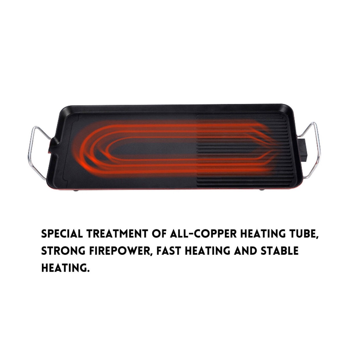 Large Teppanyaki Grill Table Electric Hot Plate Bbq Griddle Camping 1500W - photo 6