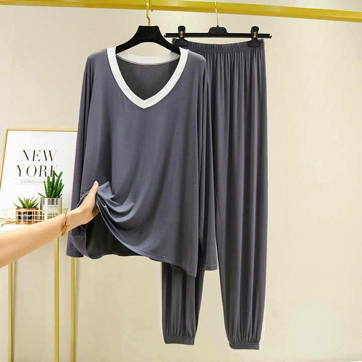 Modal Pajamas Women's Spring And Autumn Thin V-neck
