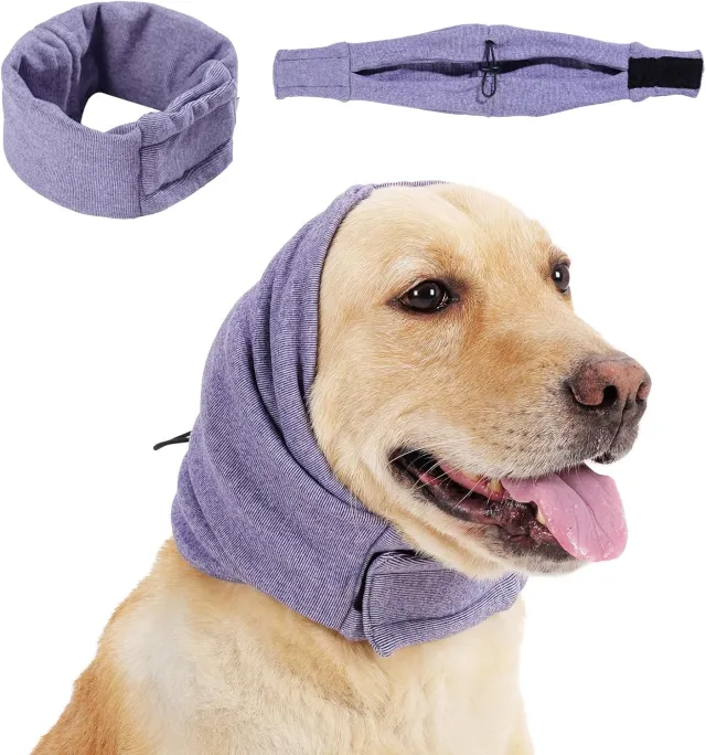 Dog Calming Hoodie No Flap Shake Ear Wraps For Dogs Adjustable Dog Ear Muffs For Noise Protection, Ear Wrap Head Cover For Dog Head Warp Anxiety Re... Purple - Shop at LoveMi