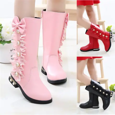 Autumn and Winter New Fleece-lined Girls' Boots