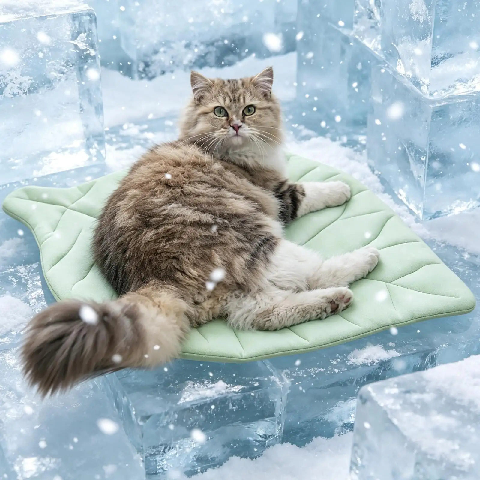 Cat Cooling Mat Leaf Bed Comfortable Soft