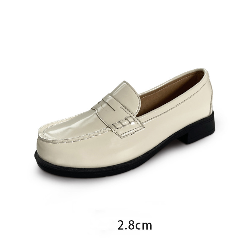 Title 5, Leather Shoes Low-heel College Style Japanese U...