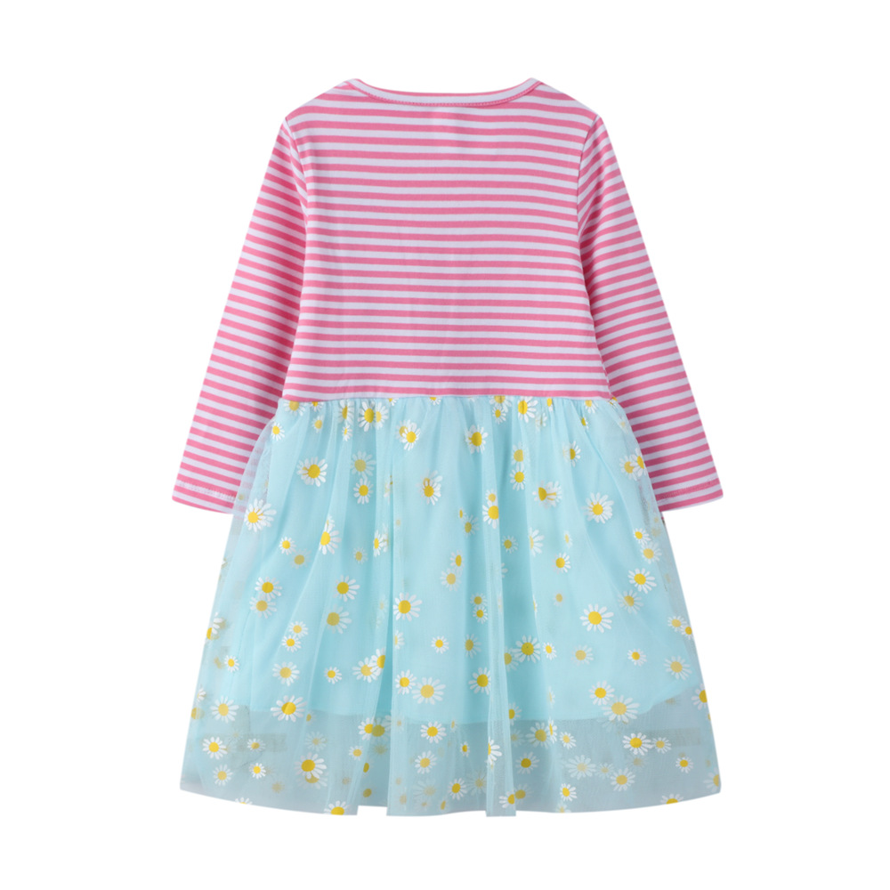 Girls' New Long Sleeve Mesh Dress