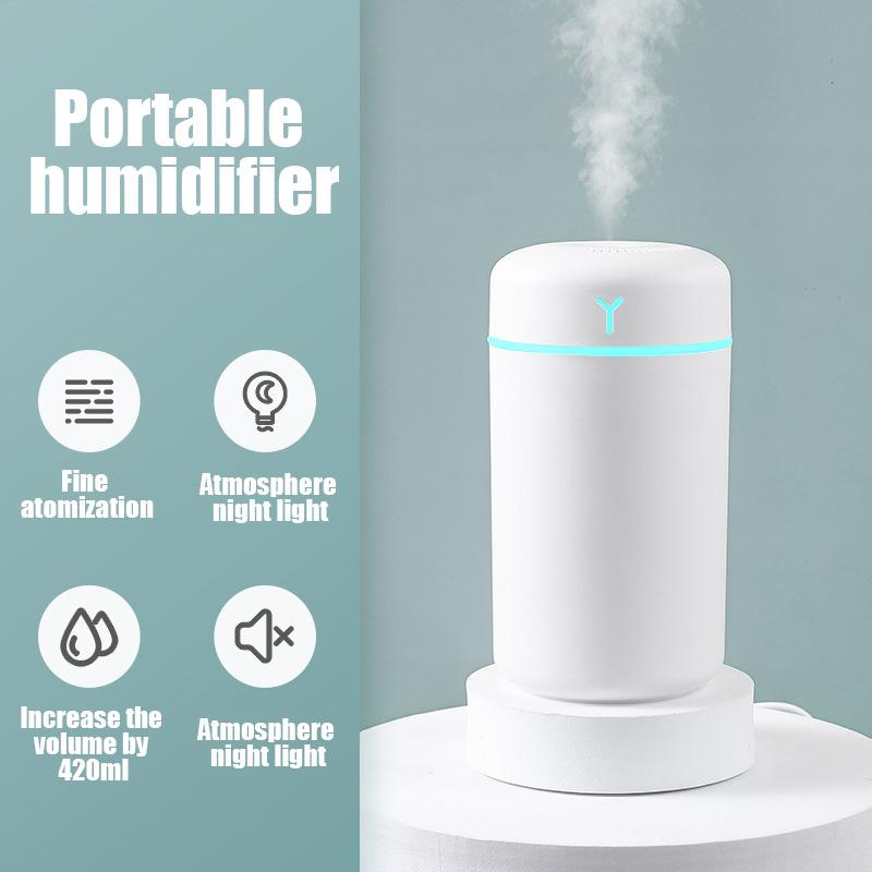 Portable Rechargeable Seven-color Silent Aromatherapy Car Humidifier