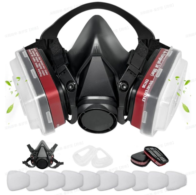 6001 Half-face Respirator, Gas Mask, Dust Mask, Painting Mask With Replaceable Filter — foto 10