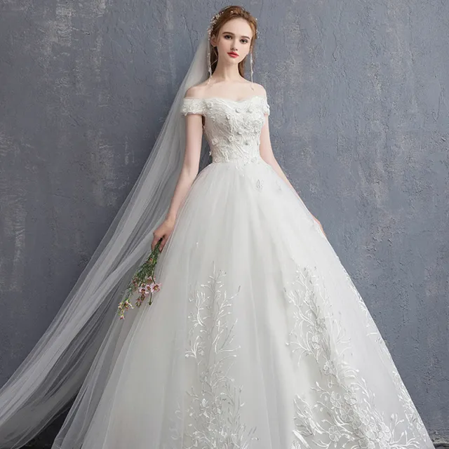One shoulder Bride Was Thin, High waisted, Pregnant Women, Simple And Small, Tailed White - Shop at LoveMi